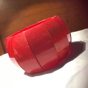Bakelite Pop Red Bangle Stretch Bracelet. Vintage!